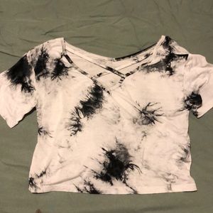 Marble short sleeve crop top